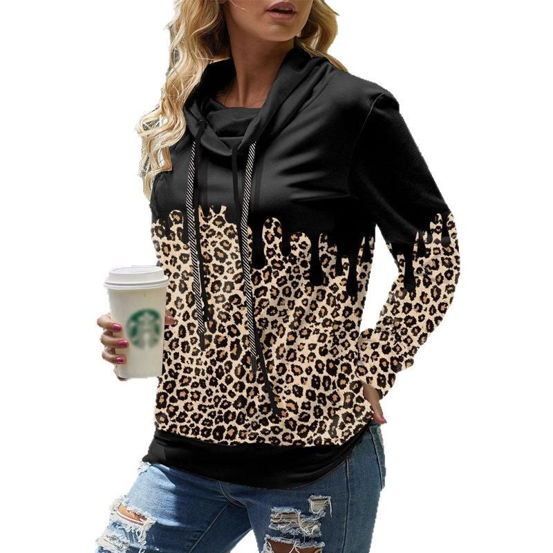 Damen Kapuzenpullover mit trendigem Animal-Print und lässigem Schnitt GR