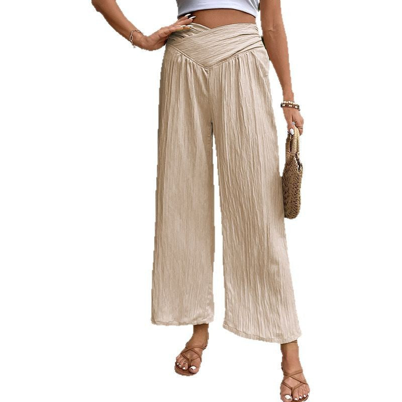 Damen Plissee-Hose mit hohem Bund und elegantem Schnitt GR