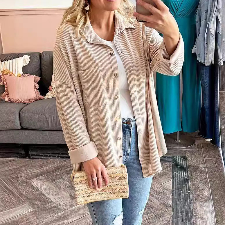 Damen lässige Strickjacke mit Knopfleiste GR
