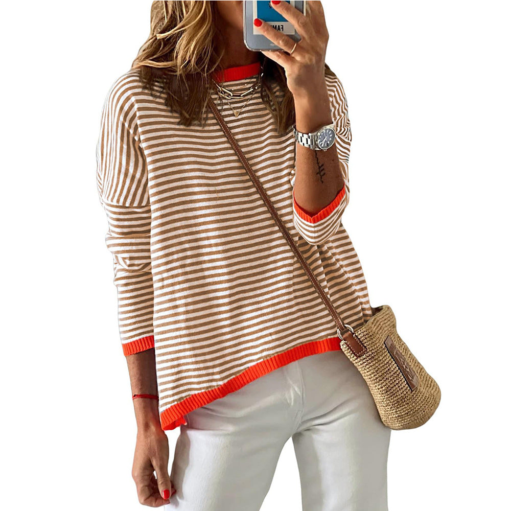 Women's casual striped sweater, size
