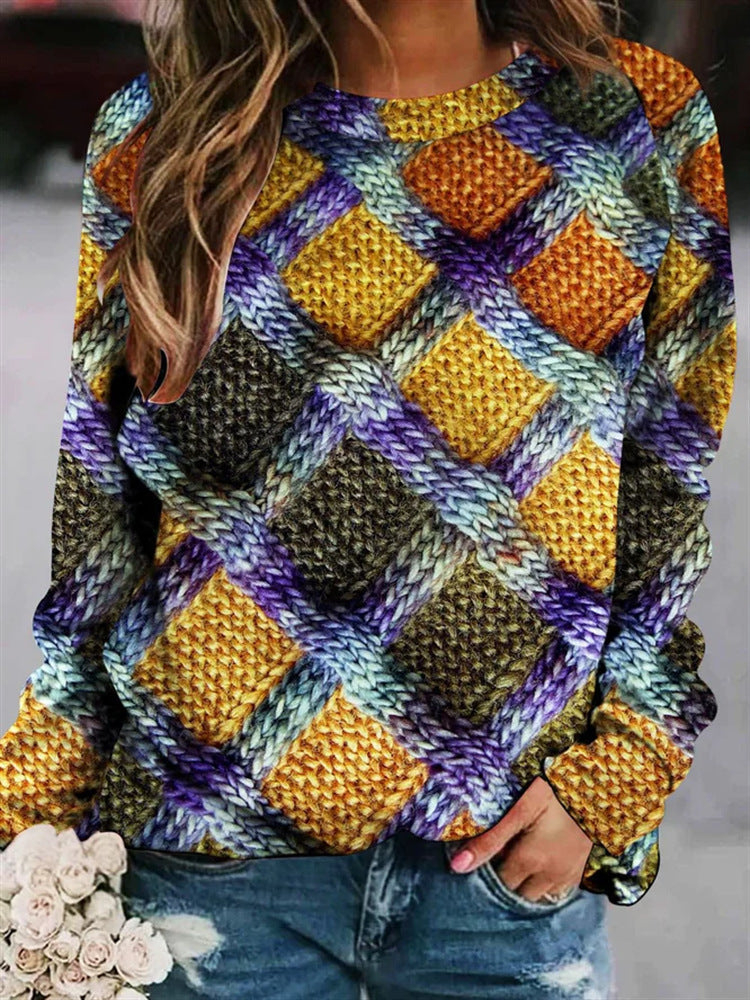 Printed wool sweater