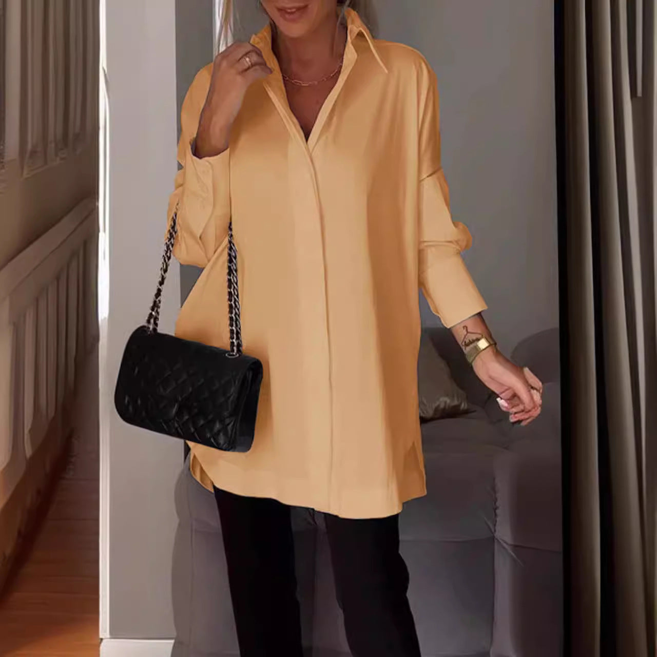 GR | Einfacher Pullover Langarmshirt