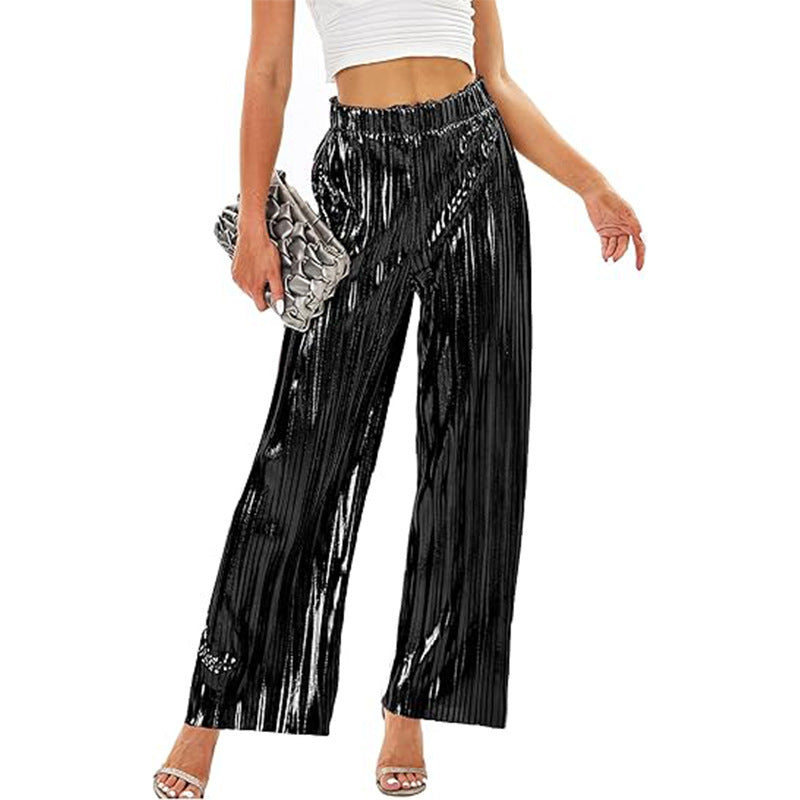 Damen Elegante Plisseehose mit elastischem Bund GR