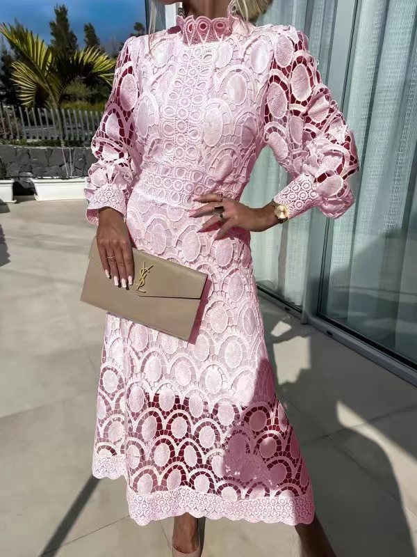 GR | Lace Puff Sleeve Fitted Dress 