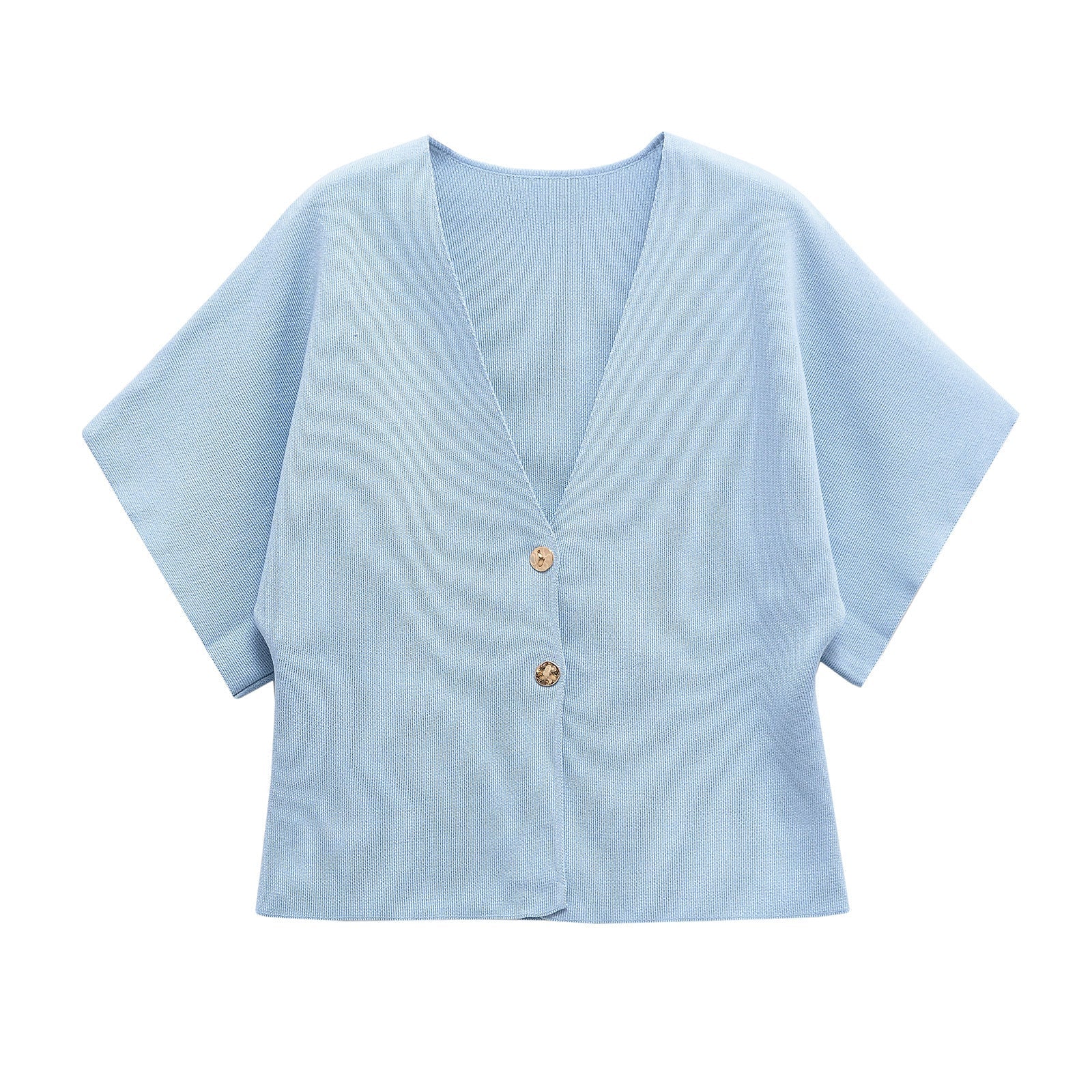 Damen leichte Strickjacke mit elegantem V-Ausschnitt und luxuriösen Knopfdetails GR