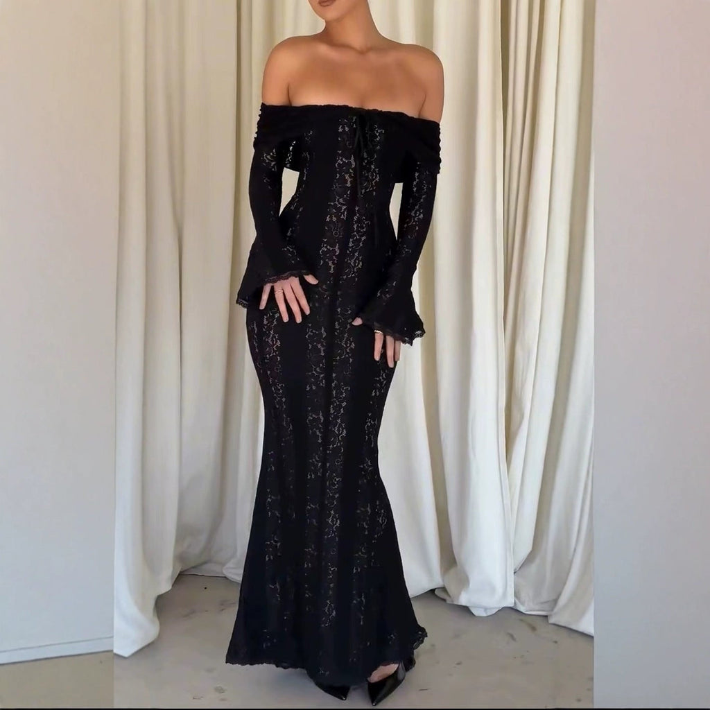 GR | Flared Sleeve Bodycon Waist Dress