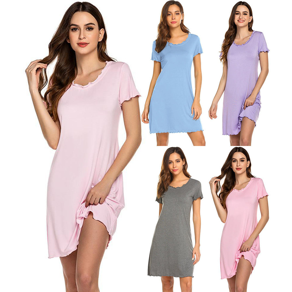 Women's nightgown with subtle scalloped edges by GR