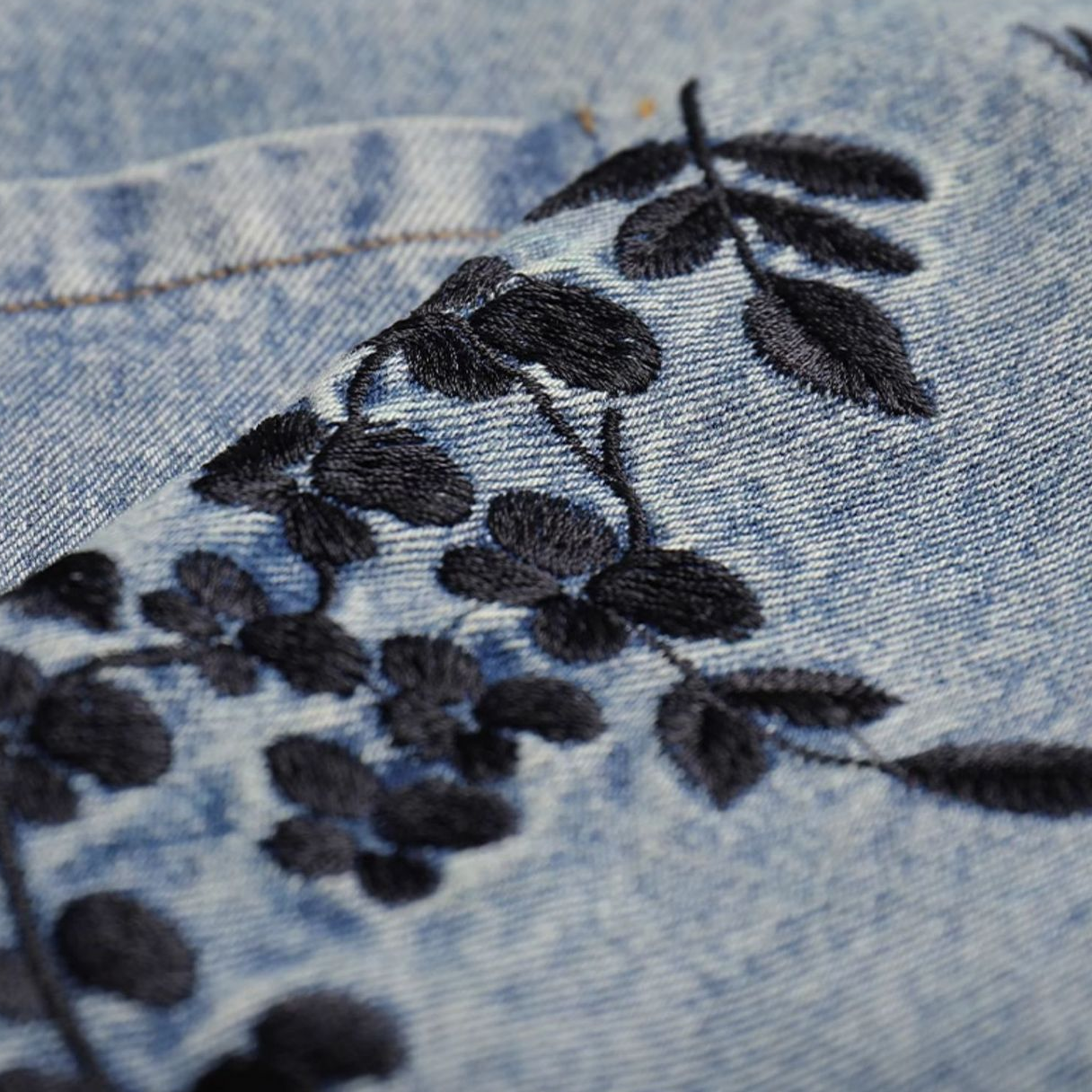 GR | Vintage-Blumen-Jeansjacke