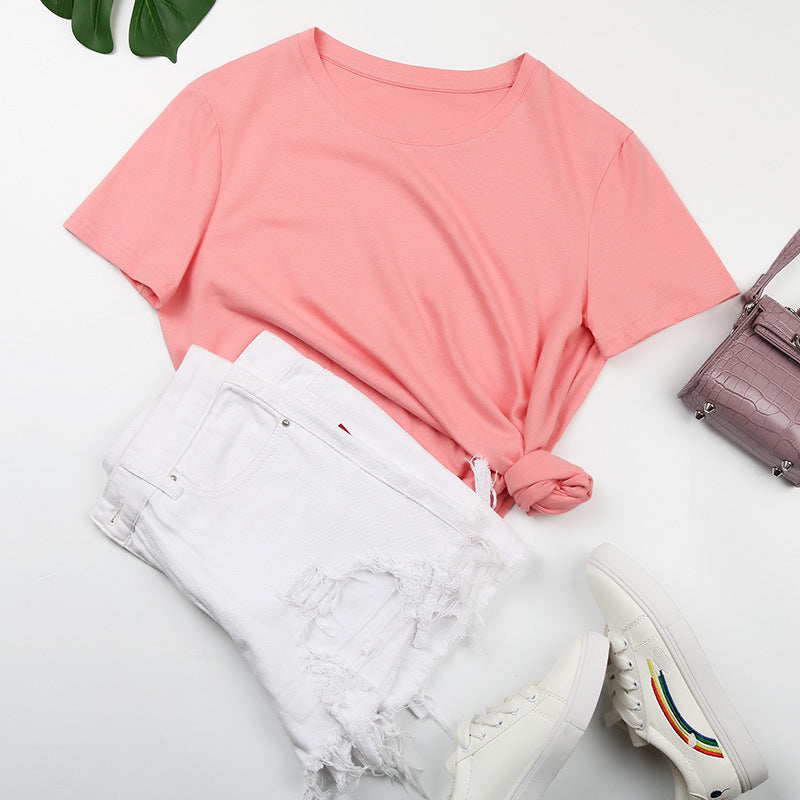 Women's basic T-shirt with a relaxed fit and high-quality cotton, size [size missing]