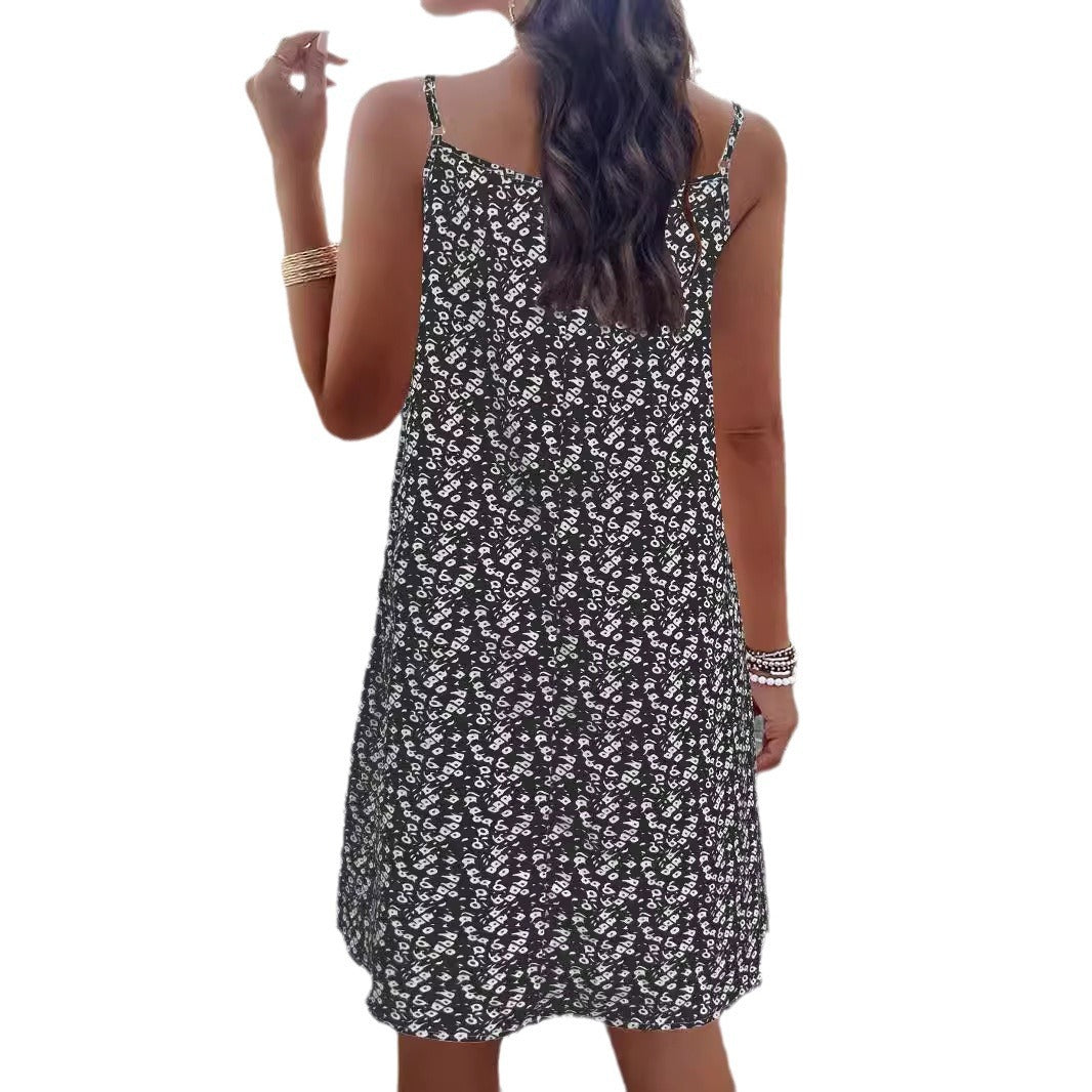Women's summer dress made of breathable cotton with a floral pattern, size [size missing]