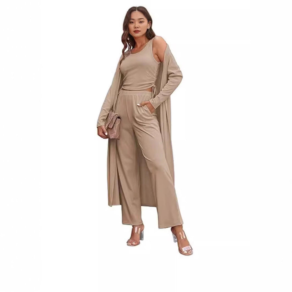 GR | Knitted vest with pockets, three-piece set 