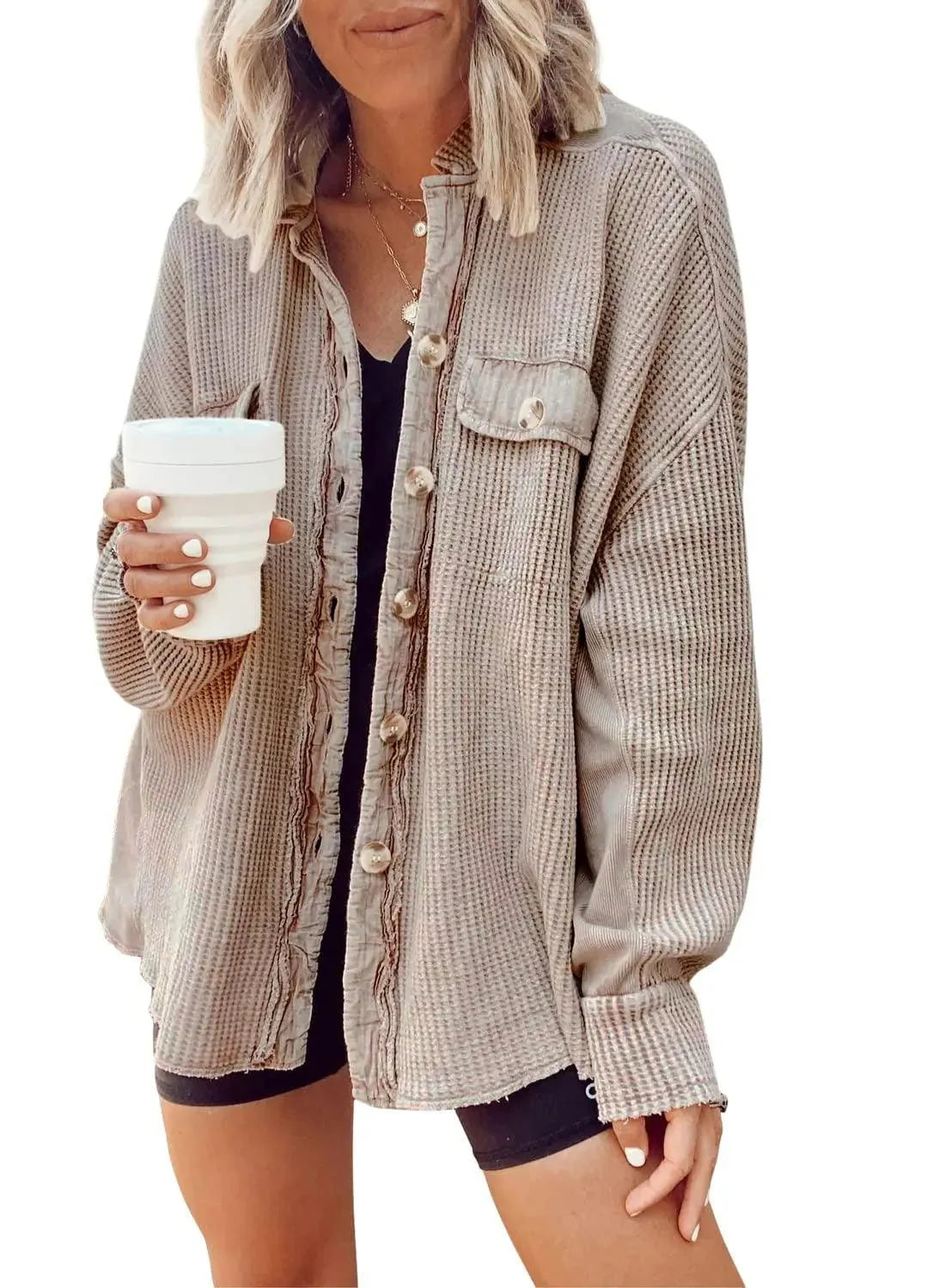 GR | Women's irregular shirt jacket
