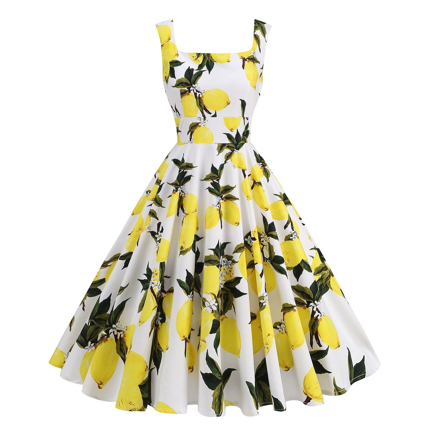 GR | Printed Cotton Halter Sweetheart Neck Dress