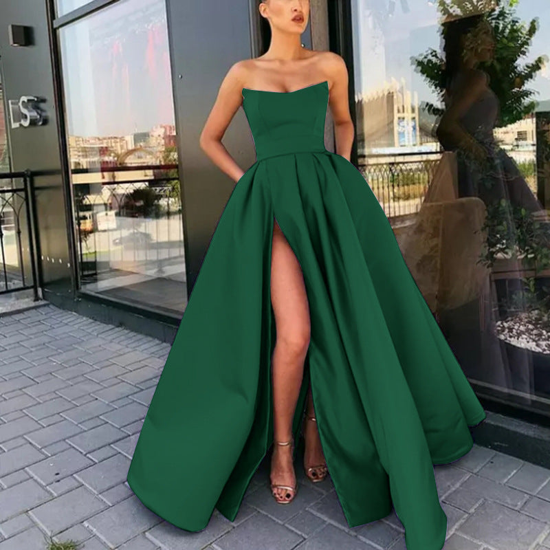 GR | Split long party hostess evening dress