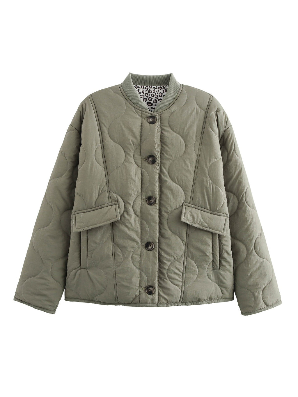 Women's quilted jacket in an elegant design with practical button closure and side pockets, size S