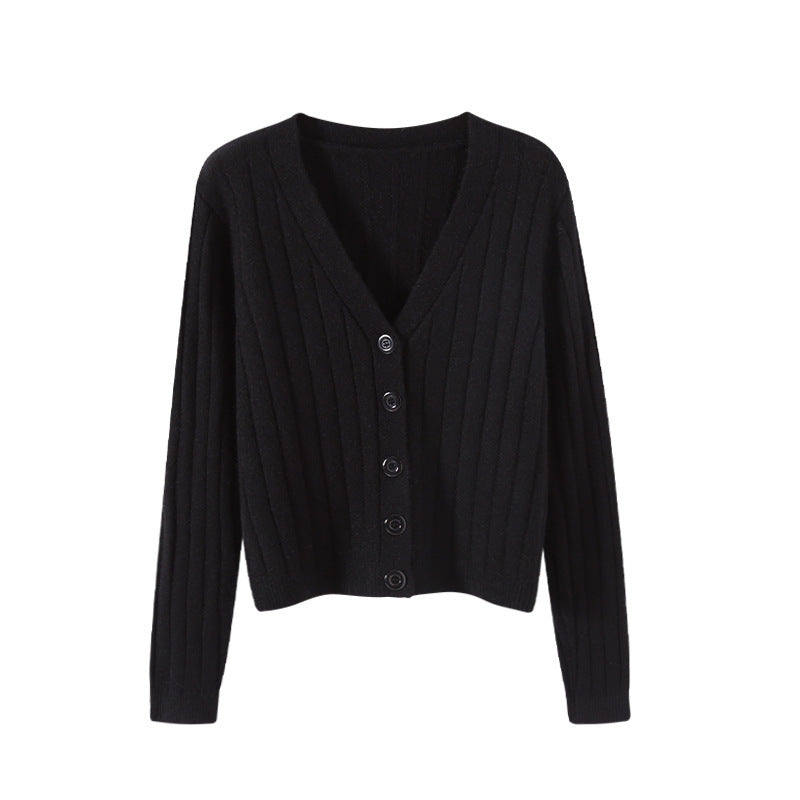 GR | Schnürgestrickter Pullover mit V-Ausschnitt für Damen