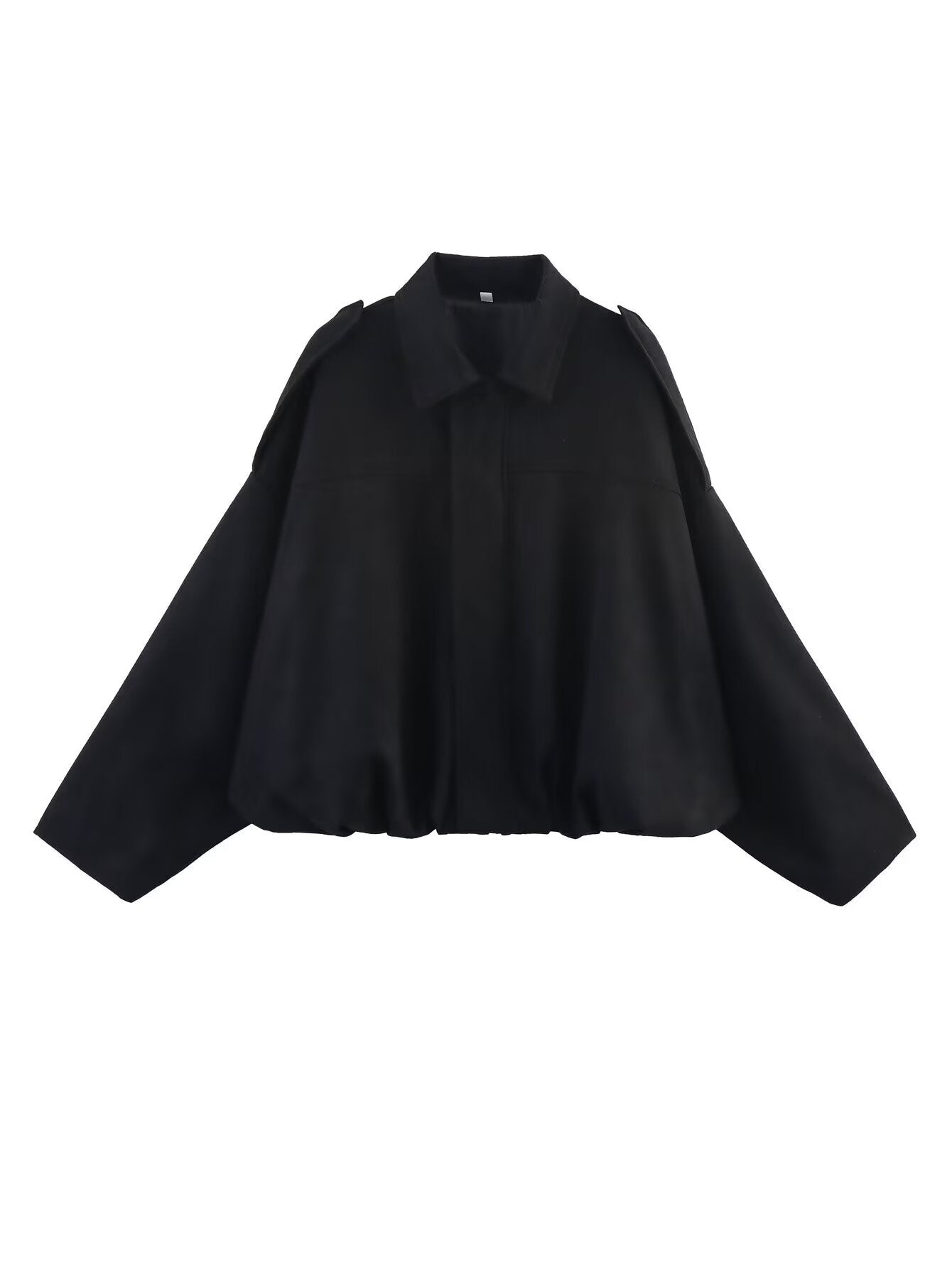 Women's oversized jacket with a relaxed fit and detachable collar, size [size missing]