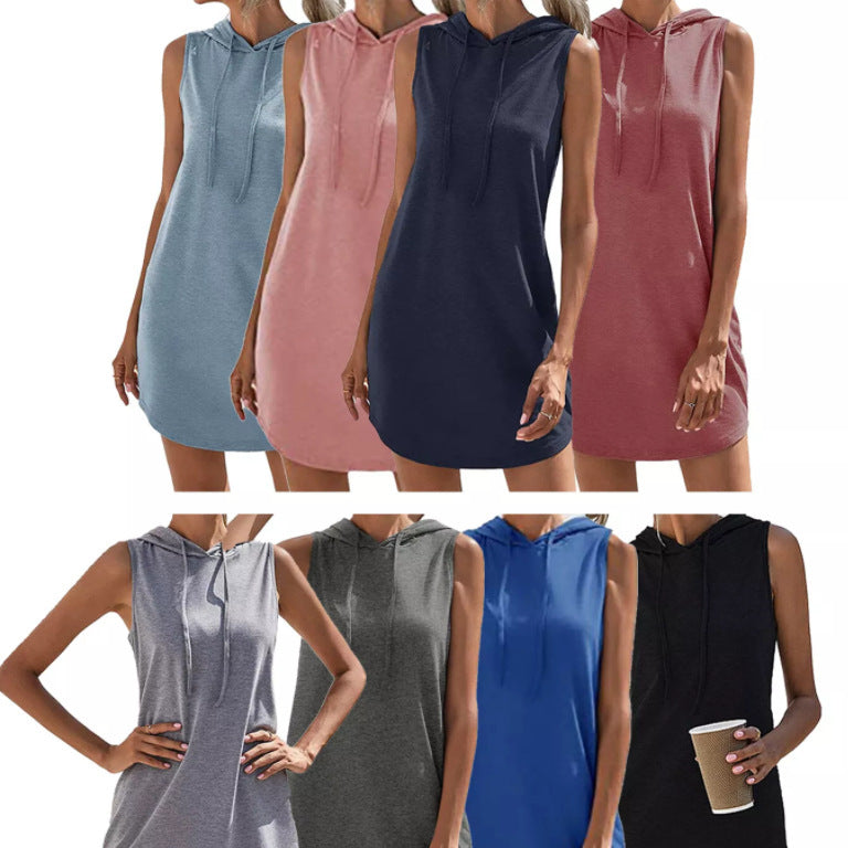 Damen Kapuzenkleid aus atmungsaktivem Jersey-Material GR