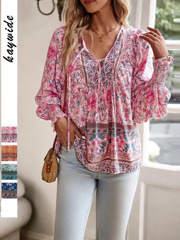 Damen Blusenshirt mit floralem Design und lässigem Schnitt GR