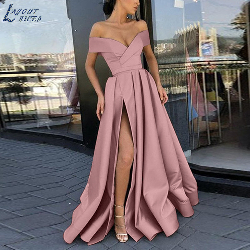 GR | eBay Satin Mehrfarbiges Tiefes V-Ausschnitt Kleid