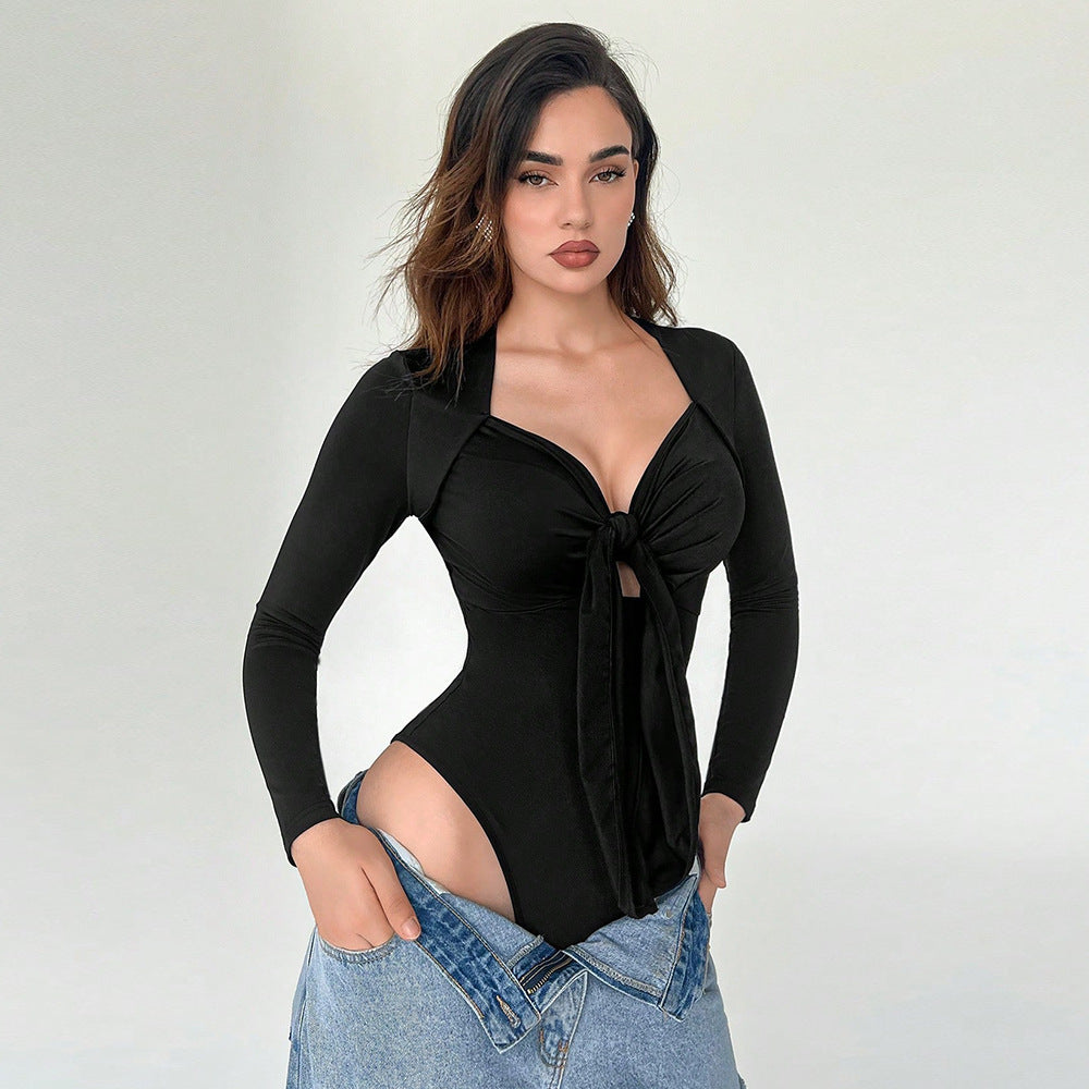 GR | Long-sleeved tea top bodysuit