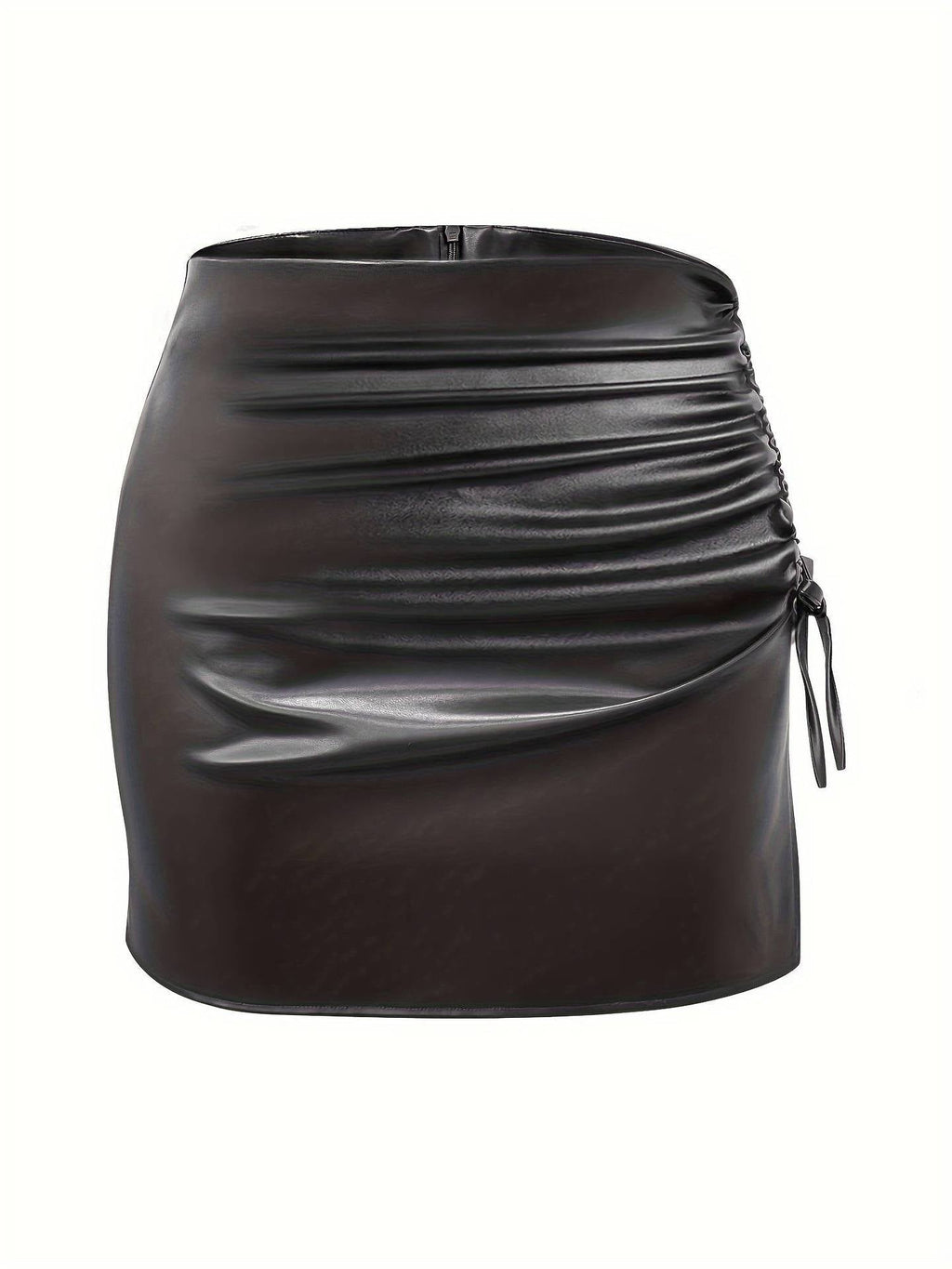 Women's figure-hugging mini skirt with sophisticated ruffle design, size