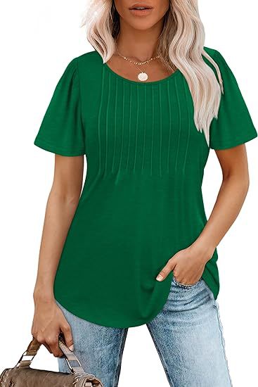 Damen Sommer T-Shirt mit Falten-Design GR