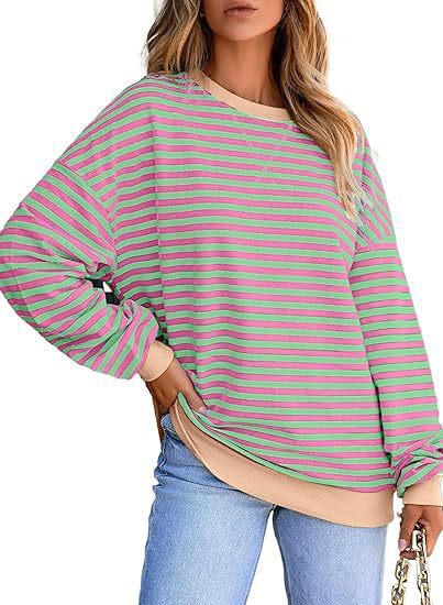 GR | Color block sweater with drawstring top 