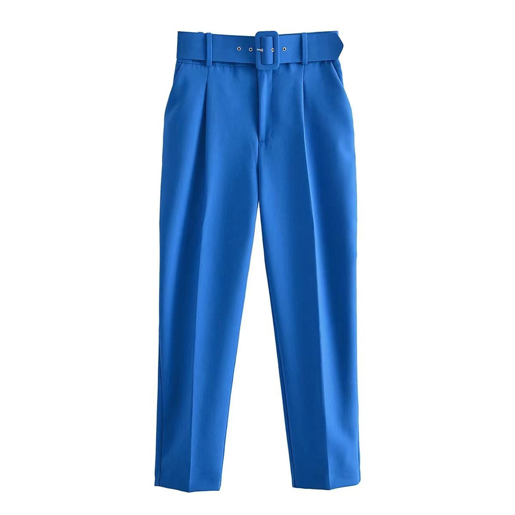 Damen weite Hochbundhose mit schickem Gürtel GR