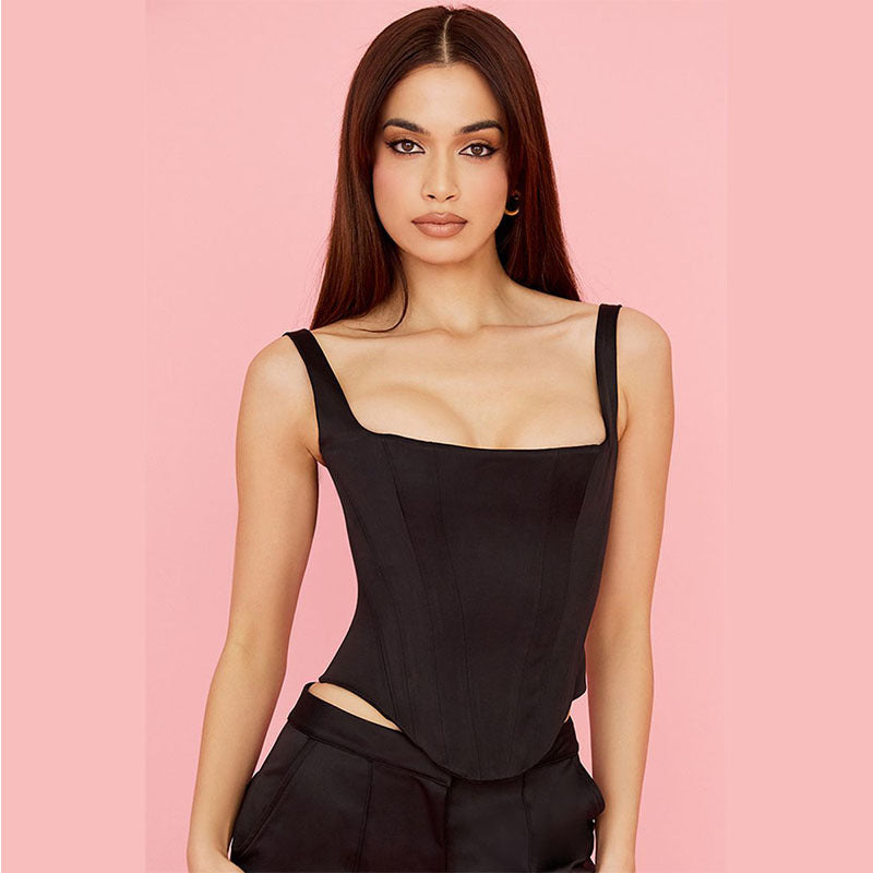 GR | Fairy Pink Satin Longline Corset