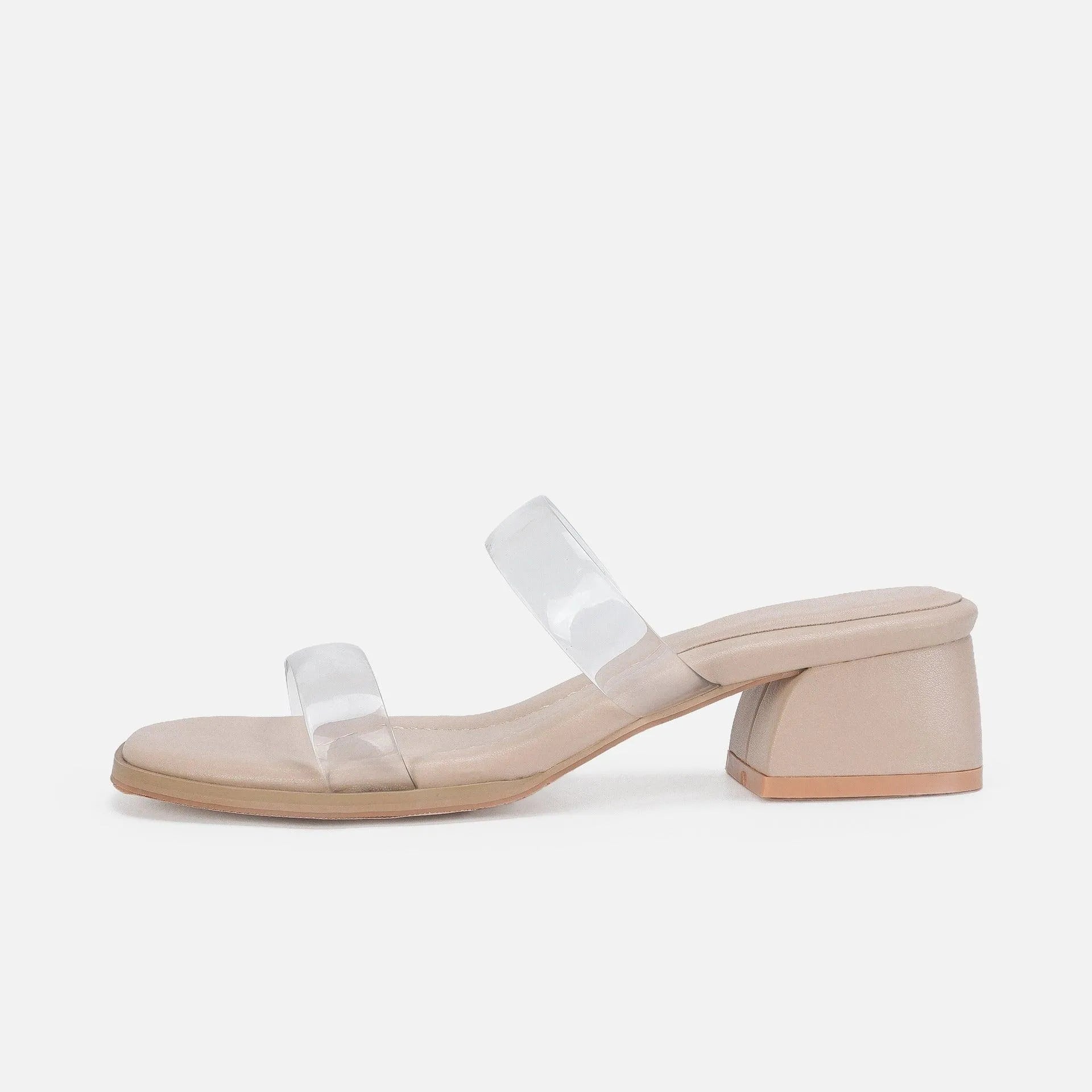 GR | Women's transparent mid-heeled sandals