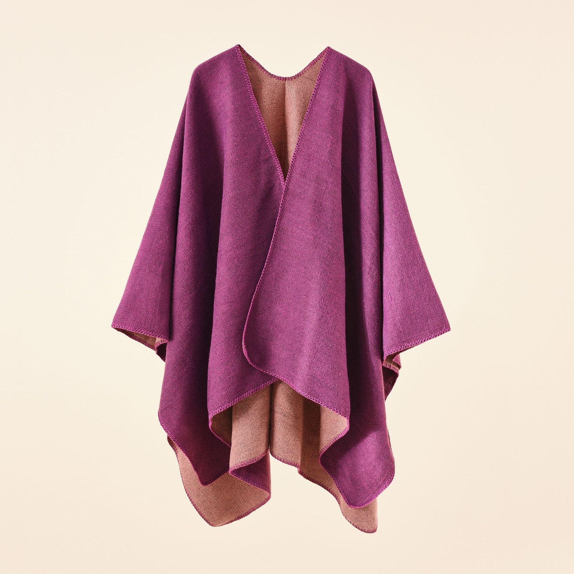 Damen Strickponcho mit asymmetrischem Schnitt und hoher Warmhaltefunktion GR