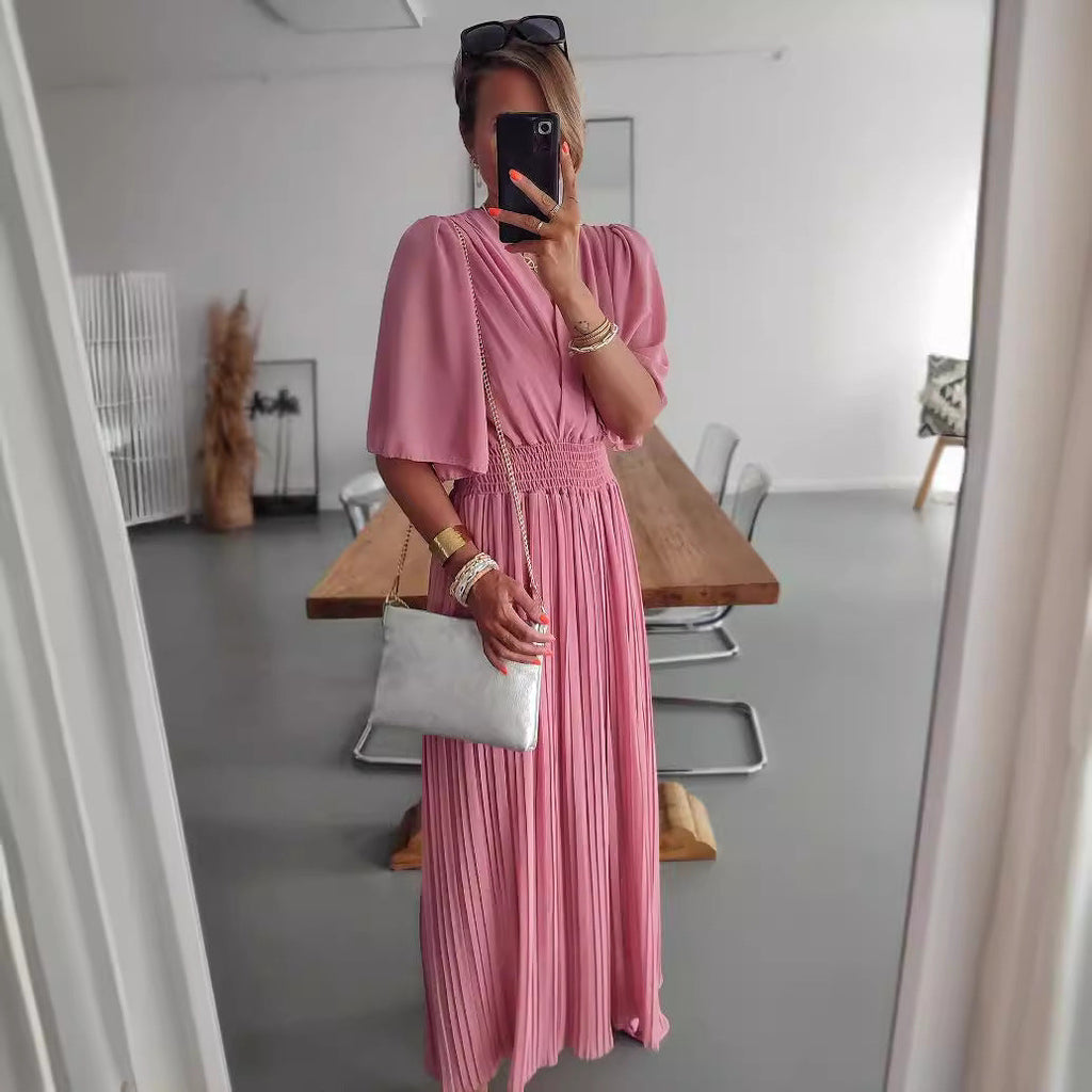 Women's elegant jumpsuit with deep V-neck and voluminous sleeves, size [size missing]