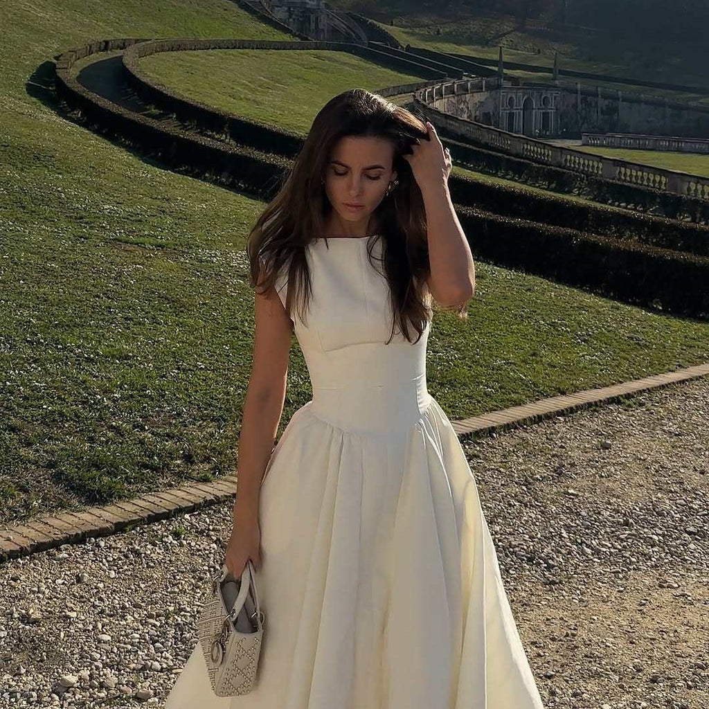 Damen A-linien Kleid mit elegantem Bustier-Oberteil und schwingendem Rock GR