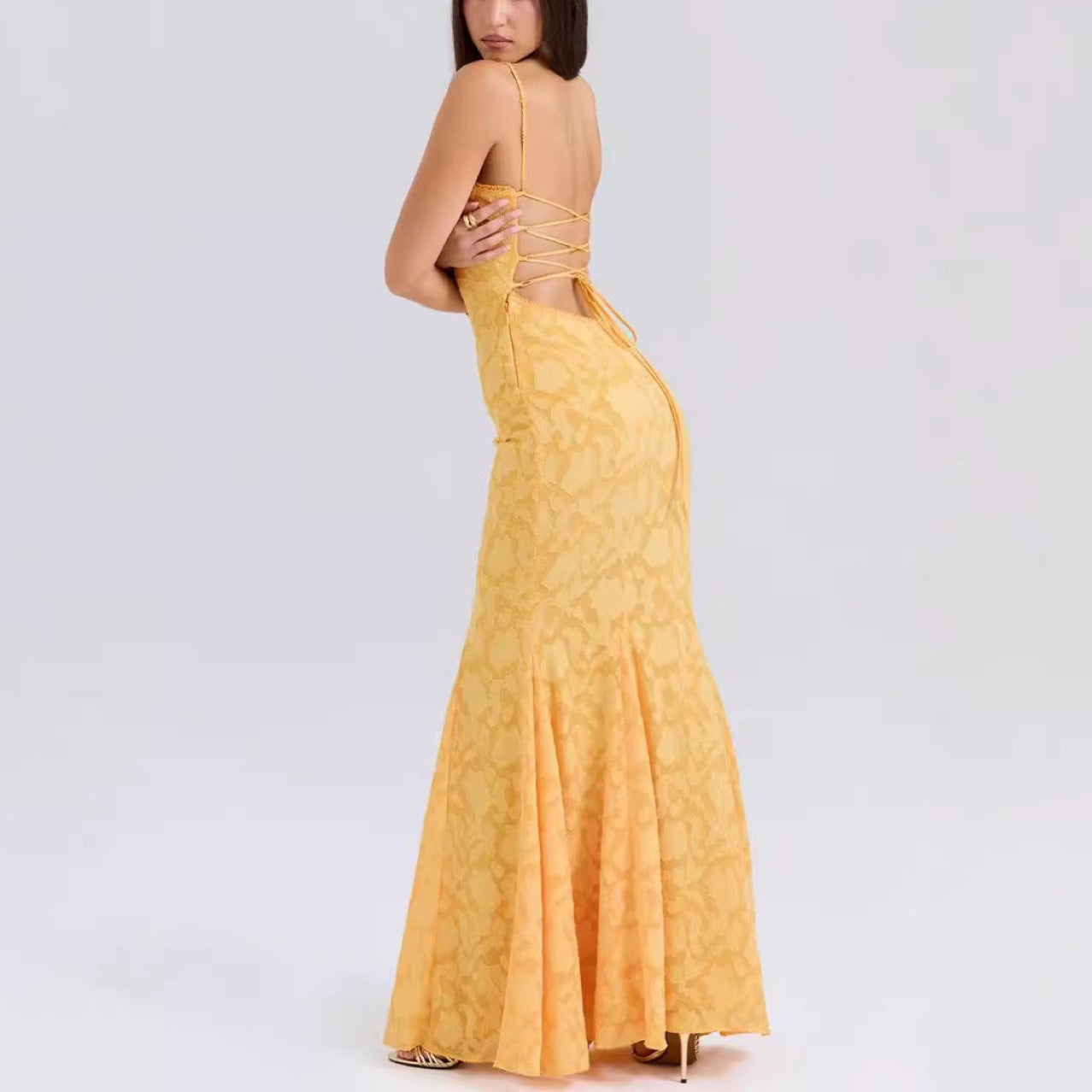 GR | Niche Lace Spaghetti Strap Holiday Dress