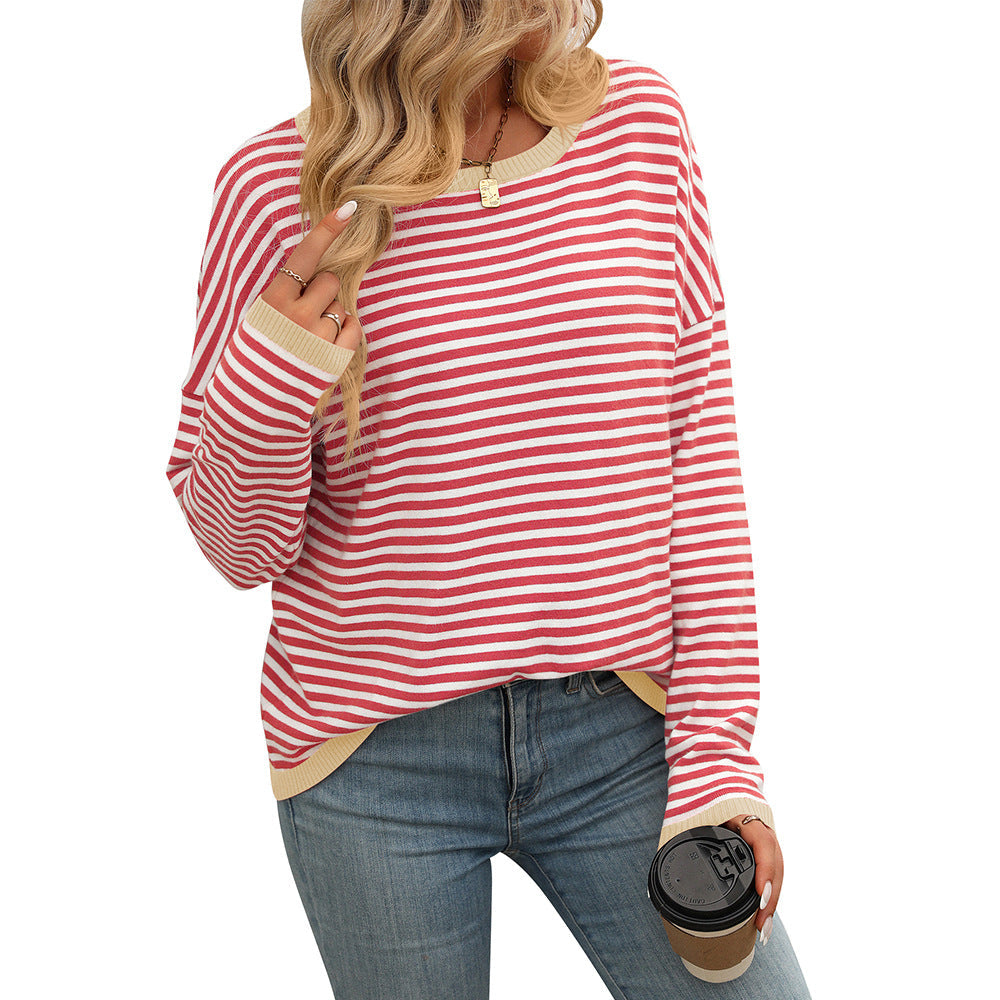 Women's casual striped sweater, size