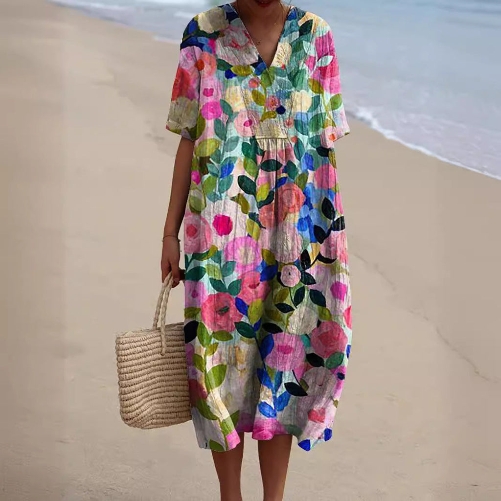 GR | Dress with vibrant floral pattern
