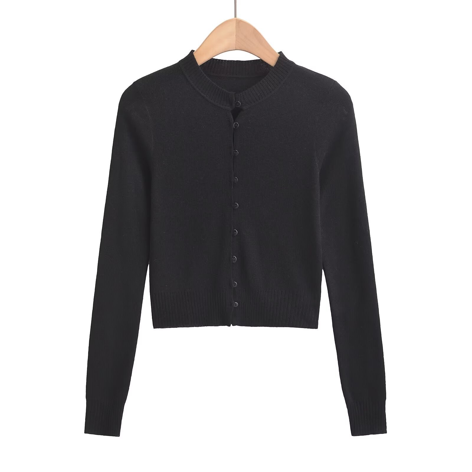 Damen Strickjacke mit modischem Rundhalsausschnitt und eleganter Knopfleiste GR
