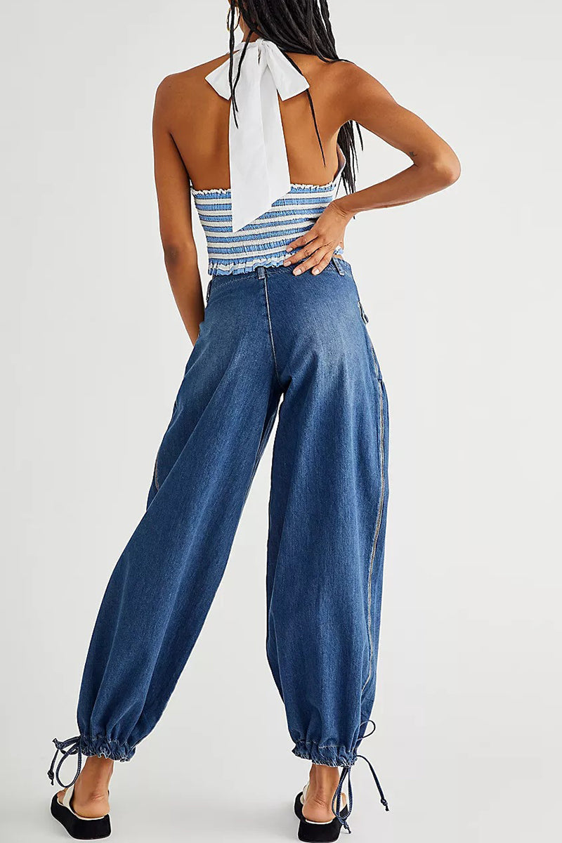 GR | Taschen Schnürung Ballon Jeans