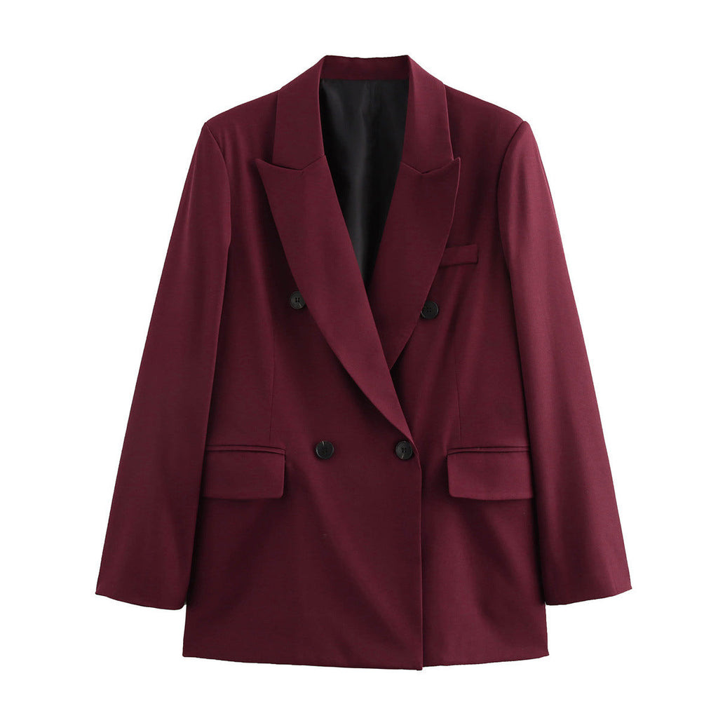Women's double-opened blazer with an elegant cut and fine details, size [size missing]
