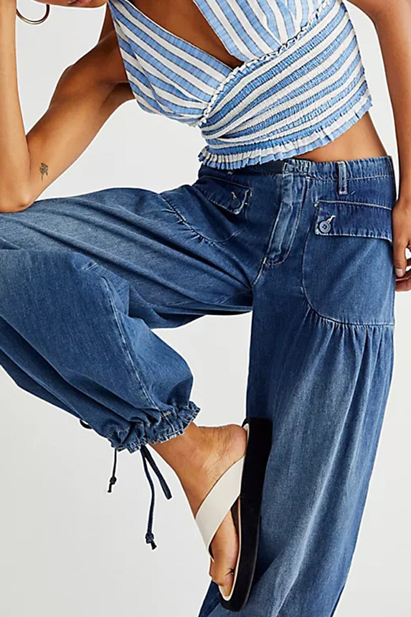 GR | Taschen Schnürung Ballon Jeans
