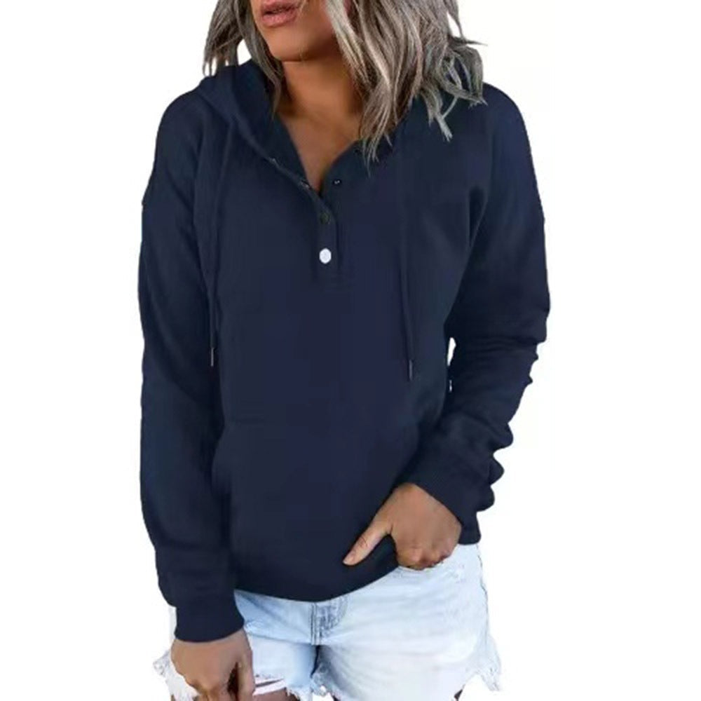 Women's hoodie with functional button details and a relaxed fit, size S