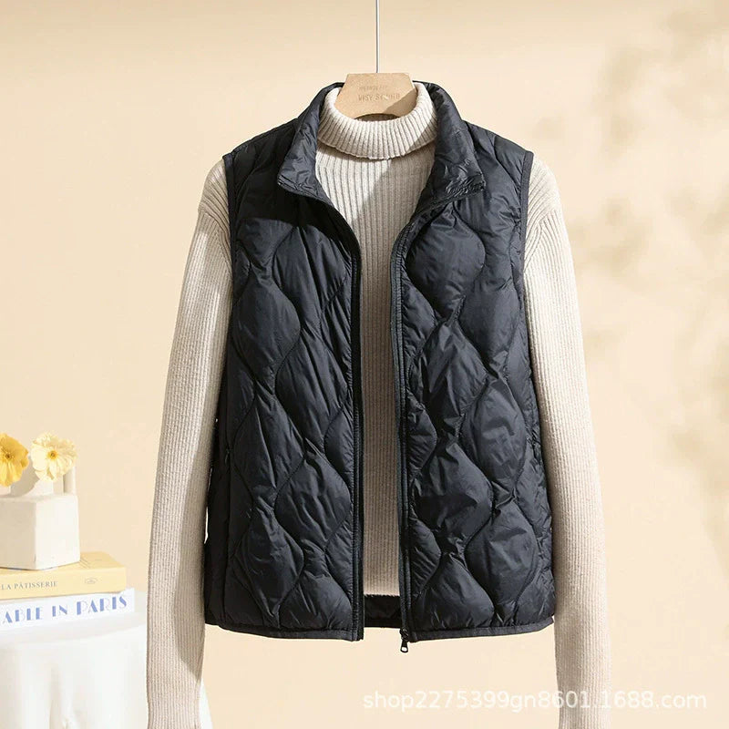 Women's quilted vest size