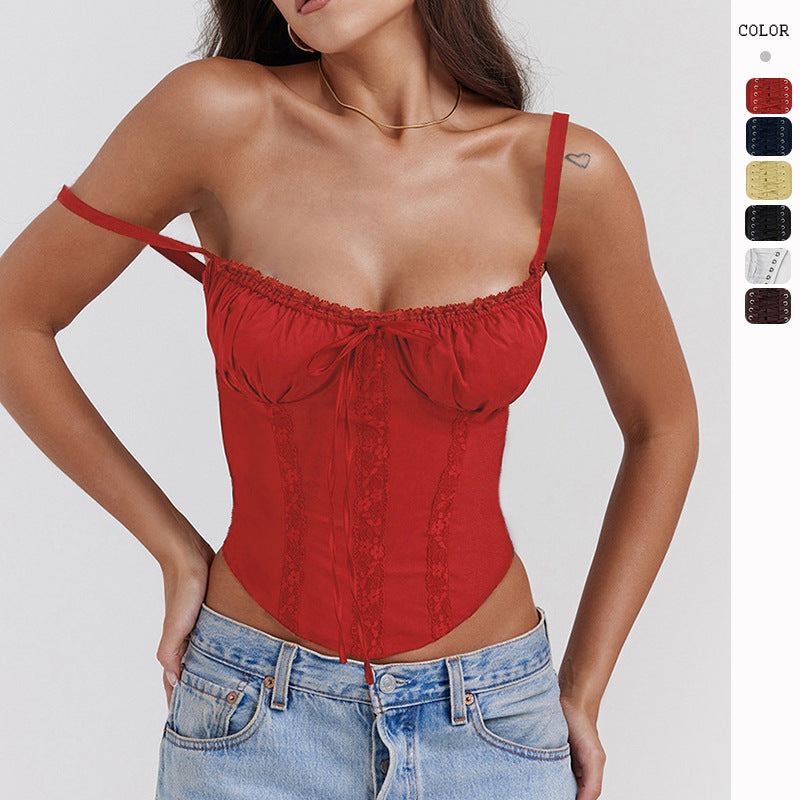 Women's corset top with adjustable straps and sophisticated details, size GR