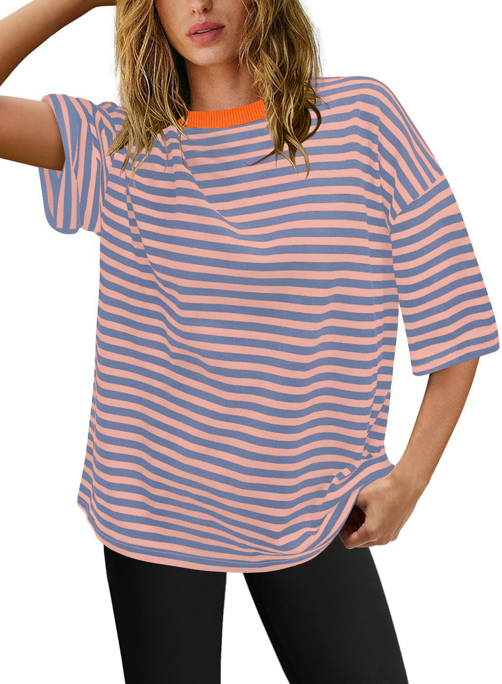 Damen Übergrößen T-Shirt mit Streifenmuster GR