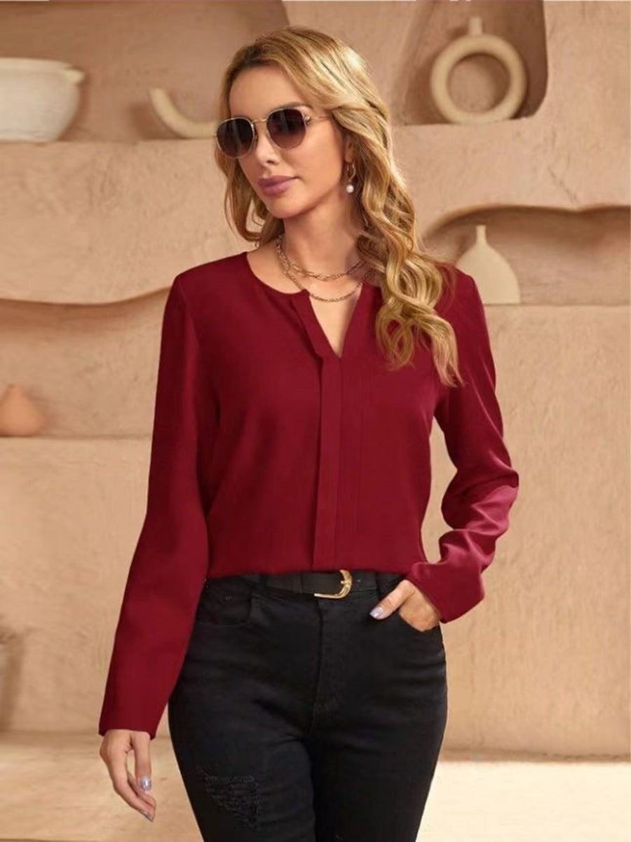 GR | Women's Satin Blouse Imitation Silk Shirt