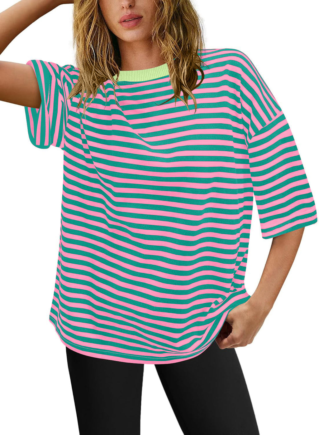 Damen Übergrößen T-Shirt mit Streifenmuster GR