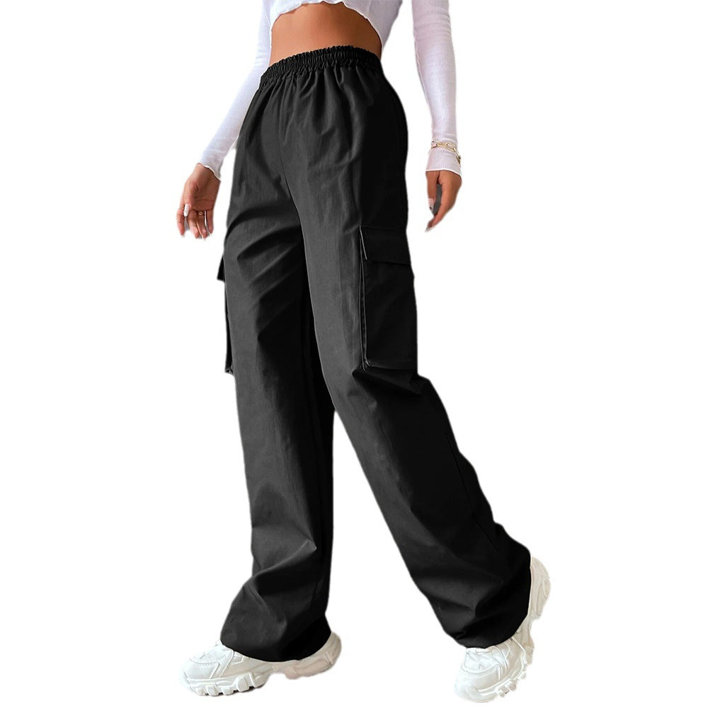 Damen Cargo-Hose mit elastischem Bund und seitlichen Taschen GR