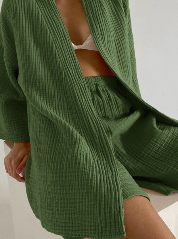 GR Set for home: Loose-fitting cardigan and shorts