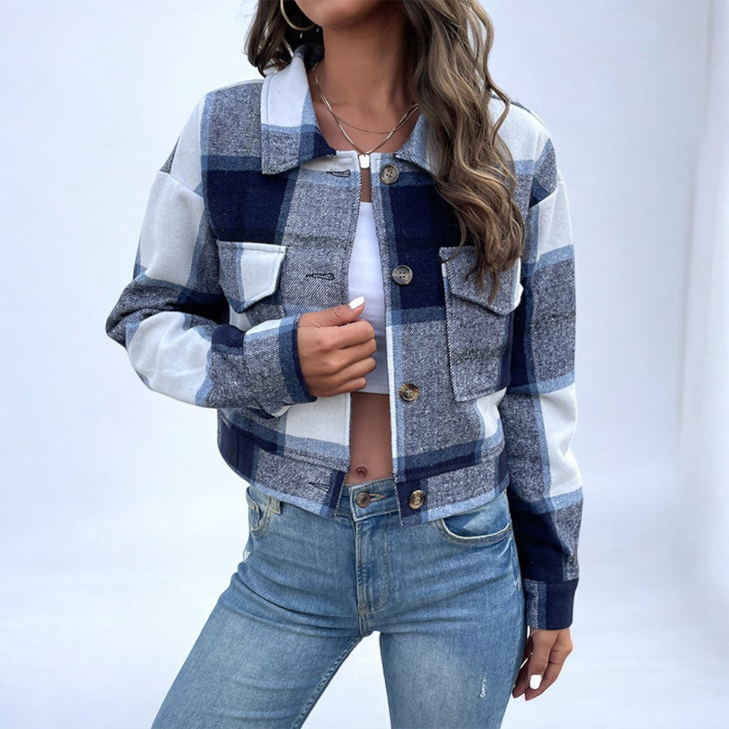 GR | Fashionable plaid jacket